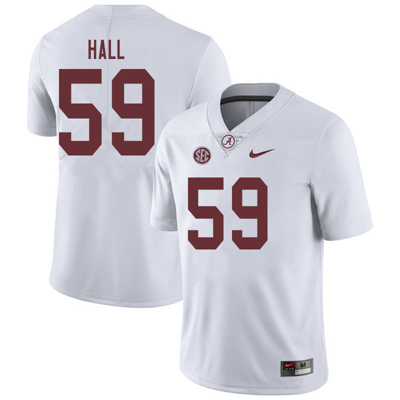 Alabama Crimson Tide Men's Jake Hall #59 White NCAA Nike Authentic Stitched 2019 College Football Jersey HO16N04YU